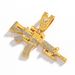 Hot Selling Full Diamond Simulation Gun Alloy Pendant Hip Hop Cuban Chain Men's Necklace Jewelry_ipsvogv.com