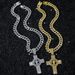 New Personalized Men's Full Diamond Chain Hip Hop Style Rotating Cross Pendant Necklace_ipsvogv.com