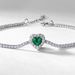 light Luxury Fashion Love Cultivated Emerald Bracelet Female S925 Silver Inlaid Cultivated Colored Gemstone Hand Jewelry Customization_ipsvogv.com