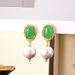 French Baroque Natural Green Agate Round Cotton Beads Chinese Style Immortal Unique Charm and Earrings_ipsvogv.com