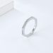 Ins titanium steel diamond white shell tail ring ring octagonal small cut simple design style commuter wear hand jewelry_ipsvogv.com