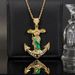 Trendy Alloy Hip-Hop Braided Necklace For Men, Versatile Pendant Long Sweater Chain_ipsvogv.com