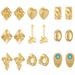 Titanium steel pleated geometric earrings for women irregular round square lovely earrings mid-ancient earrings fashion_ipsvogv.com