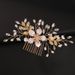 Bridal Hair Comb Headdress Handmade Pearl Hair Accessories Braided Side Styling Pearl Flower Headdress Hair Comb_ipsvogv.com