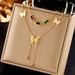 Korean fashion color diamond double-layer smooth frosted three-dimensional butterfly tassel clavicle chain temperament advanced versatile necklace_ipsvogv.com