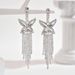 Unisex Long Tassel Earrings High End Light Luxury Temperament Celebrity New Style Trendy Niche Design Ear Wire Versatile Rhinestone Earrings_ipsvogv.com