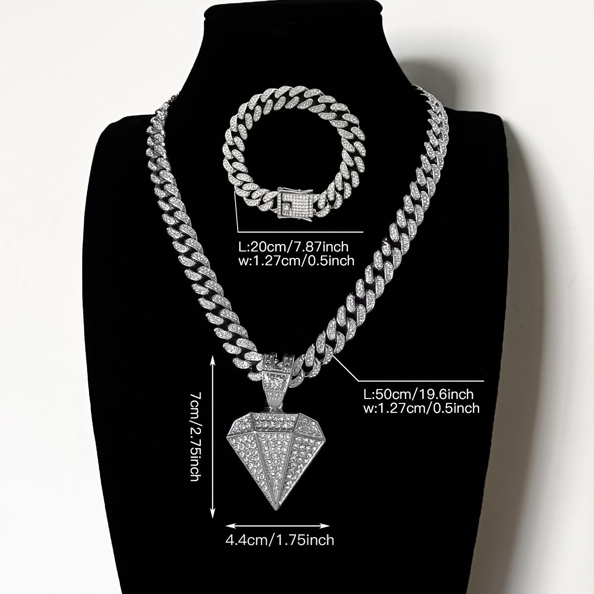 Cuban Necklace For Men And Women Cool Hip-Hop Rapper Personality Trendy Male Ins Style Full Diamond Pendant_ipsvogv.com