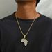 Personalized full diamond map pendant men's Cuban chain necklace hip hop trendy necklace all match net celebrity necklace_ipsvogv.com