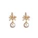 Unique women's with versatile high-end design featuring coconut leaves, diamond studded string, pearl earr, and_ipsvogv.com