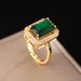 Classic Zircon Emerald Crystal Geometric Earrings Necklace Ring Set, High-end Temperament Collarbone Chain Jewelry_ipsvogv.com