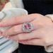 Caibao Full Diamond Pink Zircon Ring Female Ins Luxury And Luxury, Niche Temperament Finger Ring, Internet Celebrity_ipsvogv.com