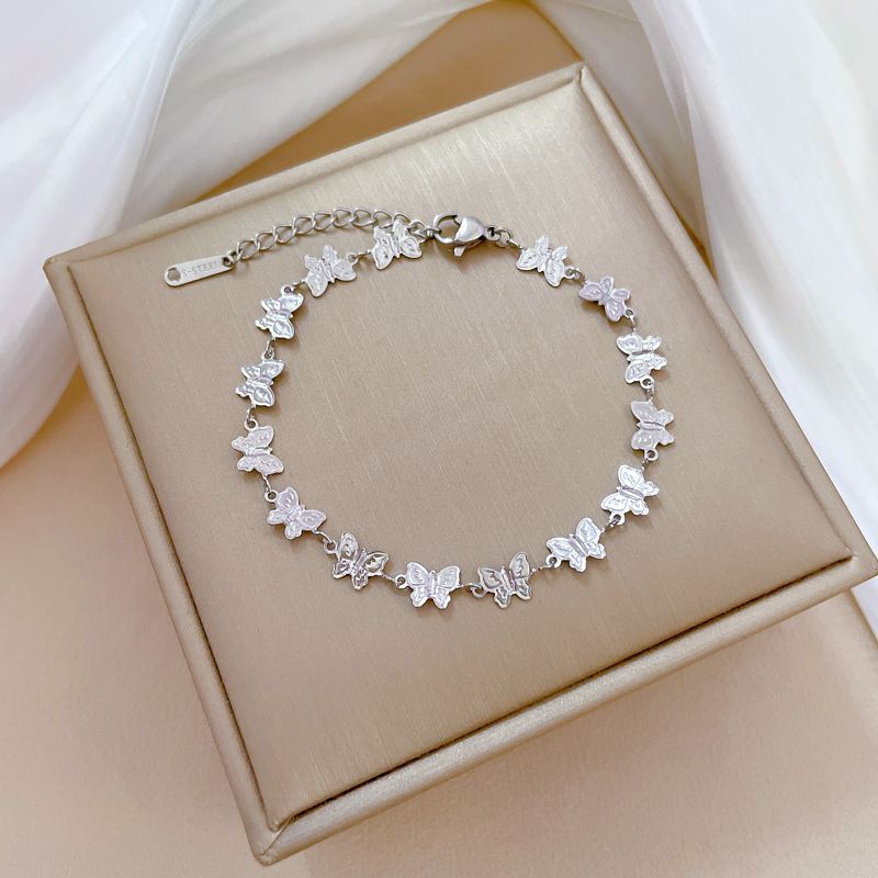 【 Full body titanium steel 】 Butterfly East Gate Personalized Minimalist Wind Furnace Gold Bracelet Female Internet_ipsvogv.com