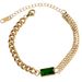 Chain Zircon Double Chain Stacked Simple Green Square Bracelet Necklace Earring Set For Women_ipsvogv.com
