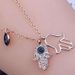 Devil's Eye Lucky Palm Necklace Female Hamsa Hand Clavicle Necklace_ipsvogv.com