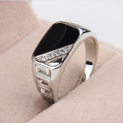 Drip Oil Classic Square Fashion Men's Ring Alloy Jewelry_ipsvogv.com