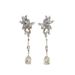 Cao Shi's Long Light Luxury Flower High-end Feeling Earrings Water Droplet Shaped Horse Eye Pendant_ipsvogv.com