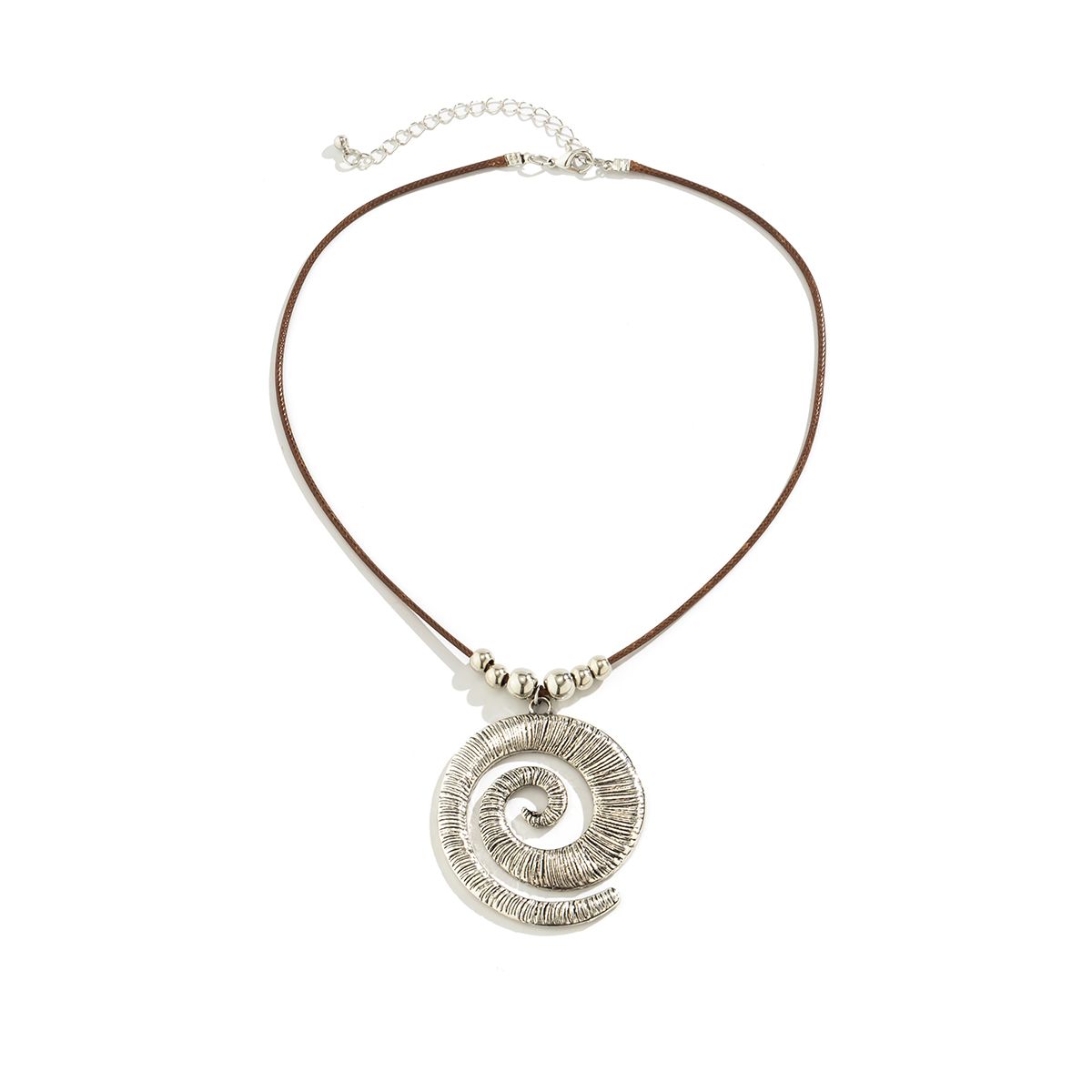 Striped Spiral Wax Thread Necklace Female Retro Personality Creative Niche Design Collarbone Chain Tide Jewelry_ipsvogv.com