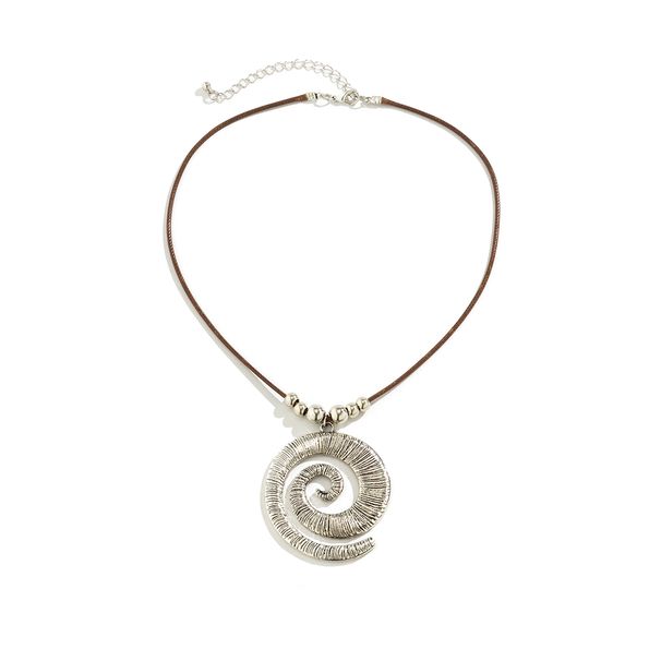 Striped Spiral Wax Thread Necklace Female Retro Personality Creative Niche Design Collarbone Chain Tide Jewelry_ipsvogv.com