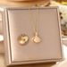 Korean Style Diamond Studded Fashionable Shell Pearl Titanium Steel Necklace, Women's Anti Fading Temperament Fan-shaped_ipsvogv.com