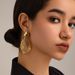 INS Style Brass Fashionable Elegant Women's Versatile Gold Exaggerated Personality Long Leaf Earrings_ipsvogv.com