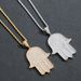 Unisex Hip Hop Hand Of Fatima Necklace Full Zircon Temperament Personality Fashion Pendant Necklace_ipsvogv.com