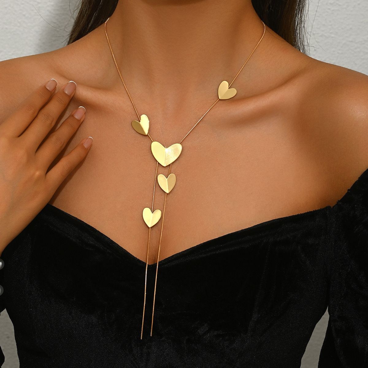 Wind Geometry Love Necklace, Women's Versatile Long Pendant, Tassel Design, Clavicle Chain, High Grade Sensory Item_ipsvogv.com