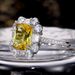Cao Shi's High-end Light Luxury Style Sparkling Yellow Zircon Engagement Ring, Women's Fashion Party Jewelry_ipsvogv.com