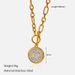 Gold Plated Angel Coin & Key Necklace - Stainless Steel Minimalist Jewelry For Women_ipsvogv.com