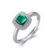 Cultivated Emerald Ring S925 Silver Inlaid With Smooth Colored Gemstone Open Finger Ring Retro Light Luxury_ipsvogv.com