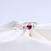 Women's Jewelry Light Luxury Silver Plated Ring Rose Red Heart Shaped Ring Classic Female Ring_ipsvogv.com