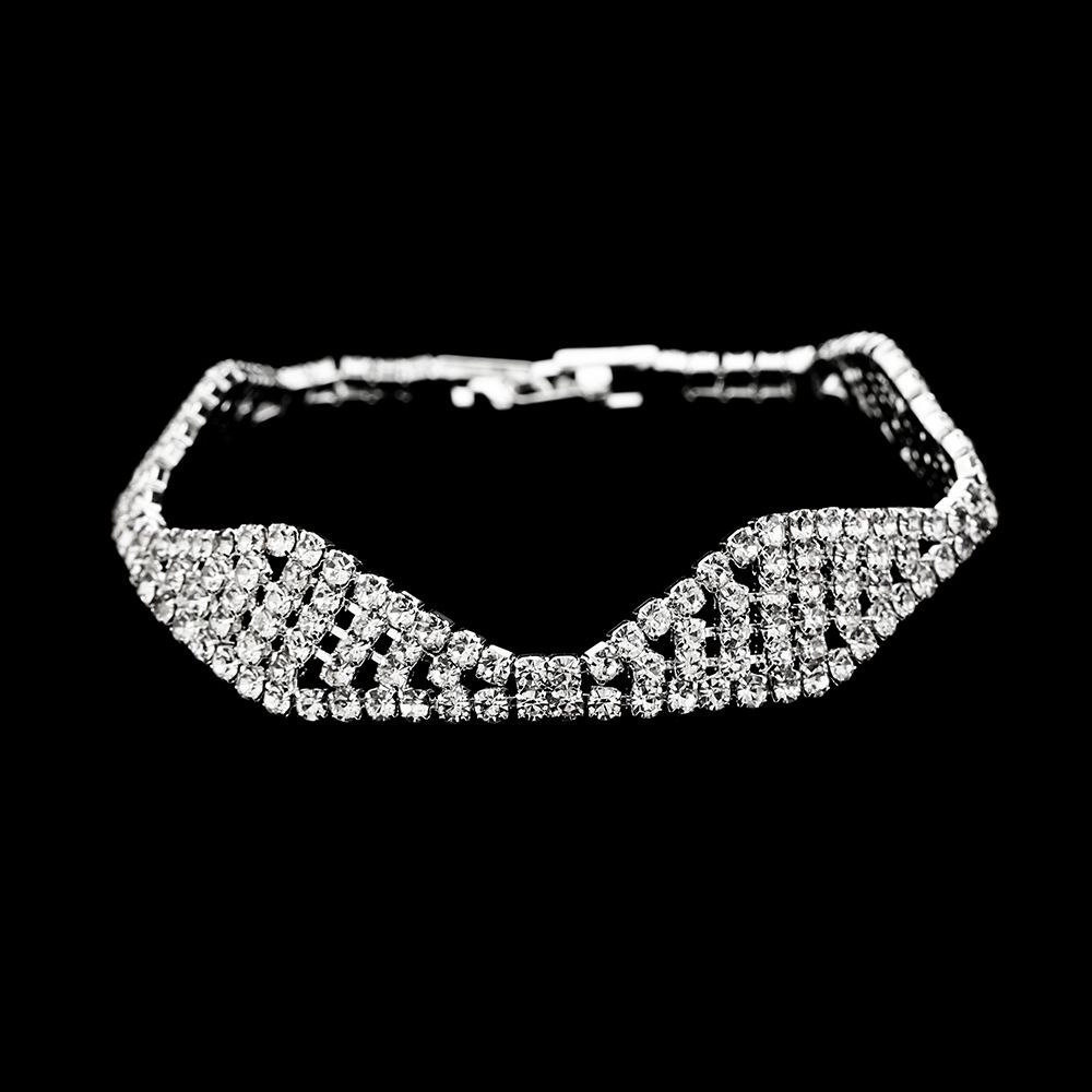 Unisex Sparkling Diamond Full Diamond Wide Bracelet Bracelet Fashion Stage Performance Accessories_ipsvogv.com