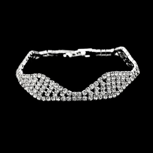 Unisex Sparkling Diamond Full Diamond Wide Bracelet Bracelet Fashion Stage Performance Accessories_ipsvogv.com