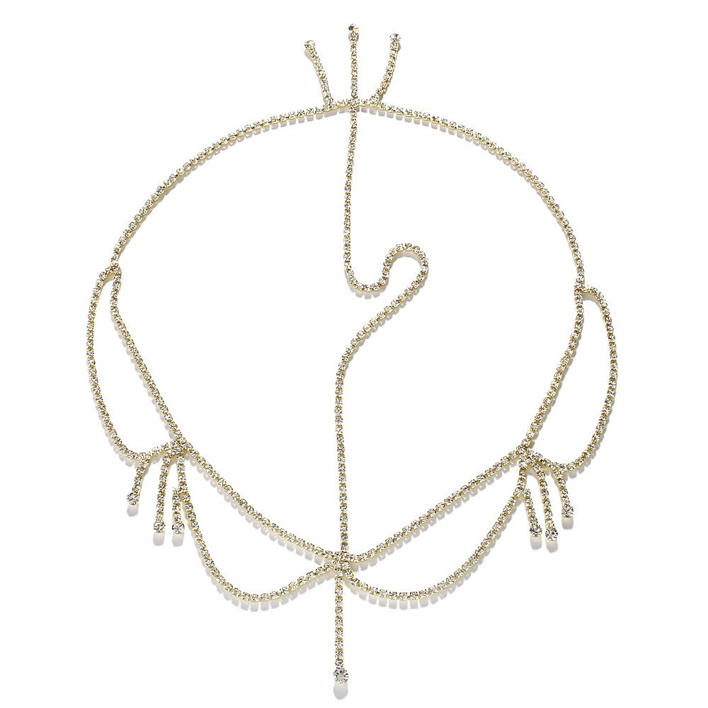 Hot-selling Fashion Bridal Wedding Fringe Forehead Chain Cross-border Personalized Rhinestone Hair Accessories Hair Chain Hair Chain_ipsvogv.com