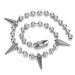 Sweet Cool Exaggerated Round Bead Chain Cone Rivet Clavicle Chain Collar Necklace Men's and Women's Accessories High end_ipsvogv.com