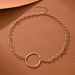 New Fashionable And Minimalist Gold Round Hollow Adjustable Necklace Collar_ipsvogv.com