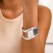 Irregular And Exaggerated Three-dimensional Wide For Female Personality, Geometric Metal Glossy Bracelet_ipsvogv.com