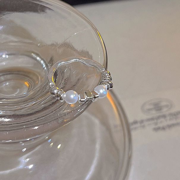 Irregular broken silver pearl ring for women, light luxury and niche design, high-end tail index finger ring, unique_ipsvogv.com