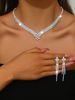 Women’s Jewelry Set Fashion Hot Sale Bridal Jewelry Exquisite And Simple Clavicle Necklace Earrings Set Wedding Dress Accessories_ipsvogv.com