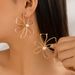 Simple Metal Winding Line Flower Stud Earrings, High-end Sense Niche Design Temperament Ins Wind Sweet Ear Jewelry Tide_ipsvogv.com