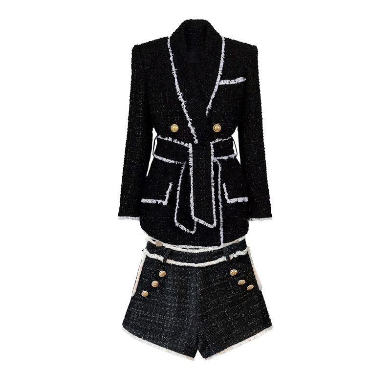 Women's Clothing tweed waist slimming foreign trade supply women's suit shorts suit in stock_ipsvogv.com