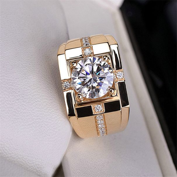 Classic High Carbon Zircon Men's Domineering Business Style, With An Open Index Finger Ring And A Live Broadcast For Men_ipsvogv.com