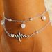 anklet creative double layer pearl anklet electrocardiogram personality simple foot ornaments_ipsvogv.com