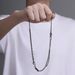 Titanium steel distressed multi jointed men's necklace hip hop Cuban chain trendy high end versatile simple clavicle chain_ipsvogv.com