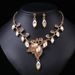 Exaggerated necklace set with accessories, luxurious crystal banquet dress for women, collarbone chain accessories_ipsvogv.com