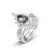 S925 Silver Green Moss Ring Female Water Grass Agate Ring Fashion All Match_ipsvogv.com
