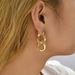 Women’s Jewelry Set Fashion Hip Hop Style Copper Plated Real Gold Chain Buckle Earrings U Shaped Earrings Design Hollow Earrings_ipsvogv.com