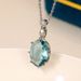 Cao Shi's New Luxury Light Sea Blue Simulation Ornament Oval Zircon Necklace Fashion Pendant Women's Clavicle_ipsvogv.com