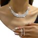 Women’s Jewelry Set Fashion New Style Dazzling Full Diamond Rhinestone Necklace Earrings Set Bridal Wedding Jewelry Temperament Simple Versatile Set_ipsvogv.com