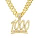 Hip Hop Digital Dominance Hangtag Cuban Chain Necklace Men's Full Diamond 1000 Point Pendant Trendy Street Accessories_ipsvogv.com