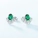 Fan shaped brilliant cultivated emerald earrings S925 silver fully inlaid with colored gems small skirt earrings atmosphere_ipsvogv.com